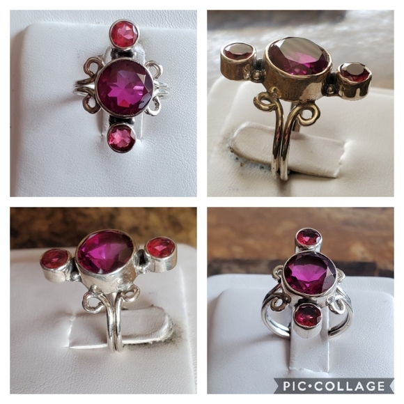 Genuine 3ct Rubilite Tourmaline Ring Size 7 - Picture 3 of 7